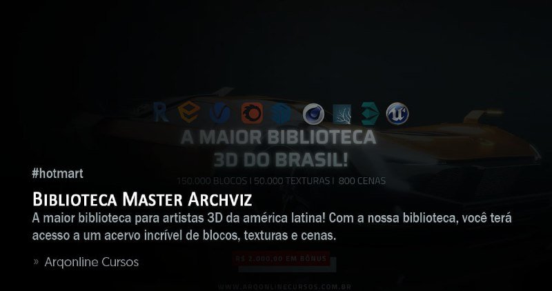 🏗️ Biblioteca Master Archviz – Arqonline Cursos